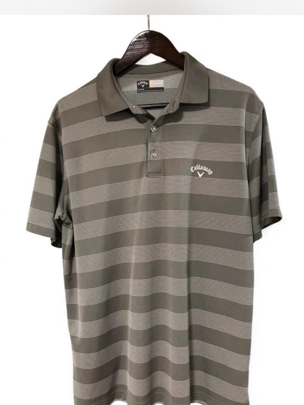 Callaway Men’s Gray Striped Golf Polo size M